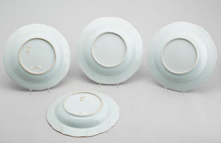 TALLRIKAR, 4 st (2+2), porslin, Kina, Qianlong 1736-1795.