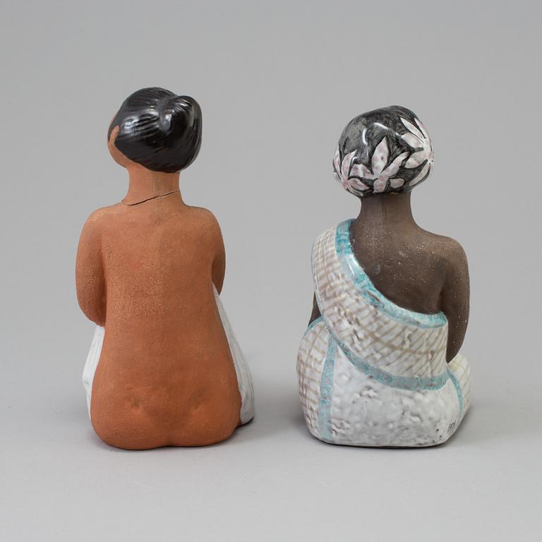 Two Mari Simmulson stoneware sculpture, Upsala-Ekeby, model 4355 and 4104.