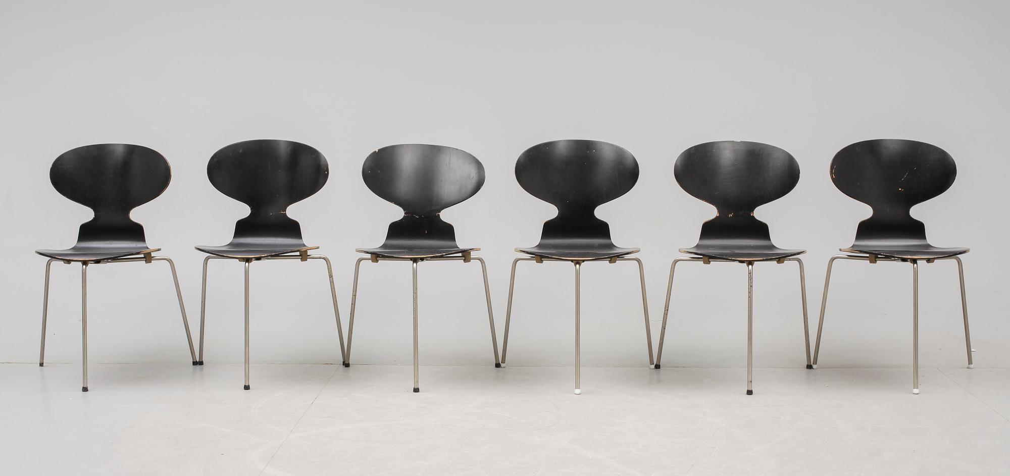 STOLAR, 6 st, "Myran", Arne Jacobsen, Fritz Hansen.