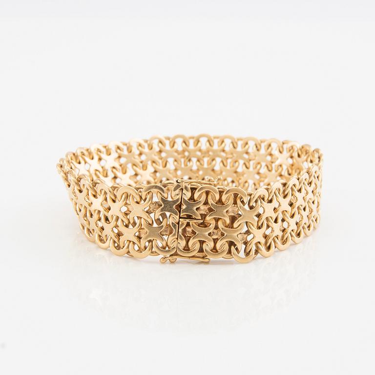 Bracelet X-link 18K gold, M.K:S Goldsmith's workshop Stockholm 1960.