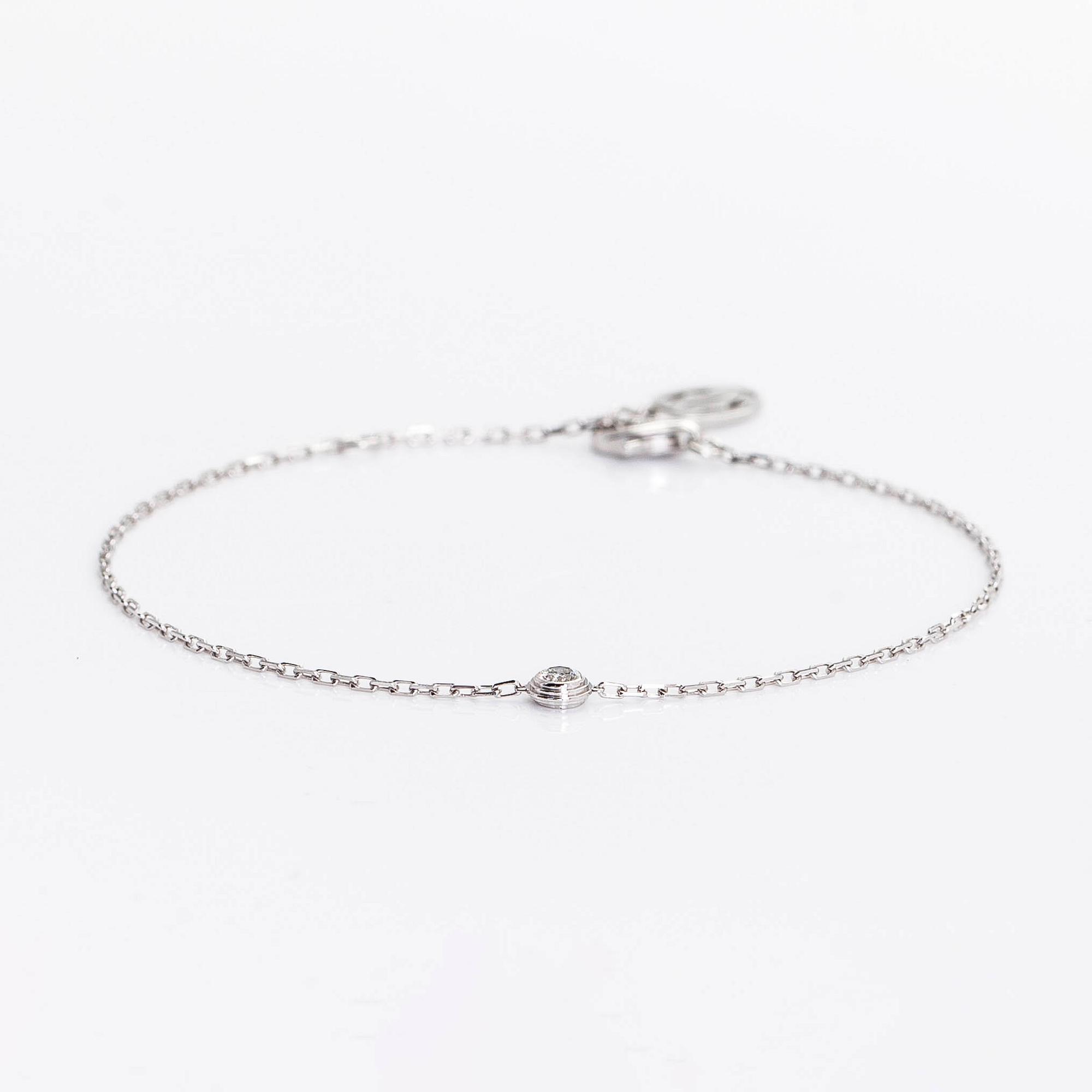 Cartier, rannekoru, "d'Amour", 18K valkokultaa, timantti, n. 0.05 ct.