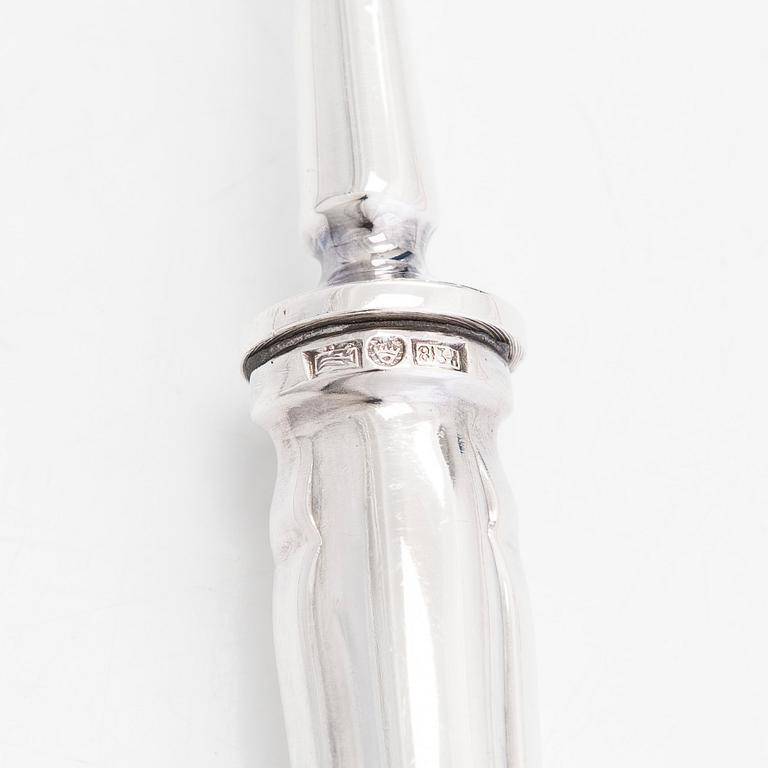 Bestickuppsättning, 158 delar, silver, "Chippendale", Auran Kultaseppä oy, Åbo, och Kultakeskus, Tavastehus 1962-66.