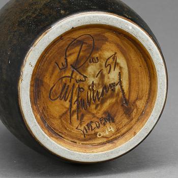 VAS, Carl Harry Stålhane, Rörstrand, signerad och daterad 1959. Unikat. Stengods.