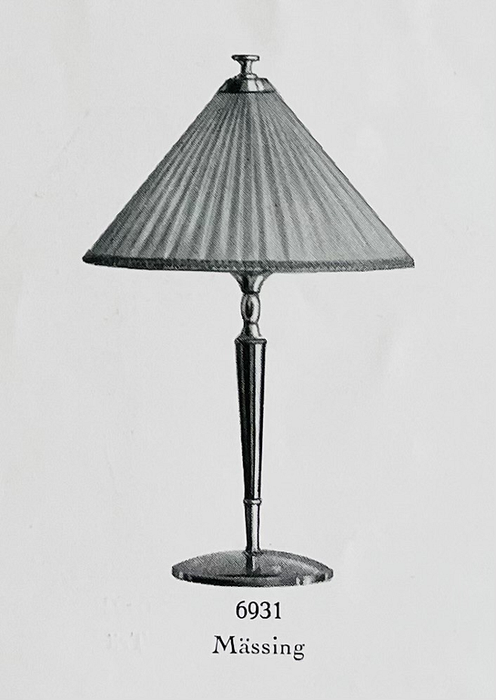 Harald Notini, a pair of table lamps, model "6931", Arvid Böhlmarks Lampfabrik, Sweden 1920s-1930s.