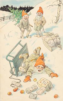 Jenny Nyström, Gnomes in a Sledding Hill.