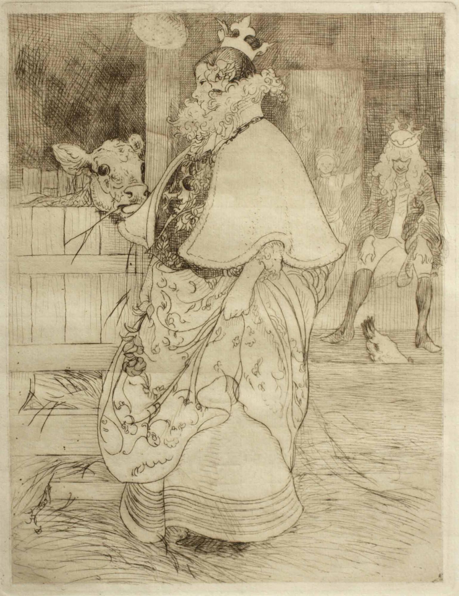 CARL LARSSON, etsning, monogramsign.