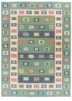 MÄRTA MÅÅS-FJETTERSTRÖM, a carpet, flat weave, 348,5 x 256 cm, "Grön äng", signed AB MMF.