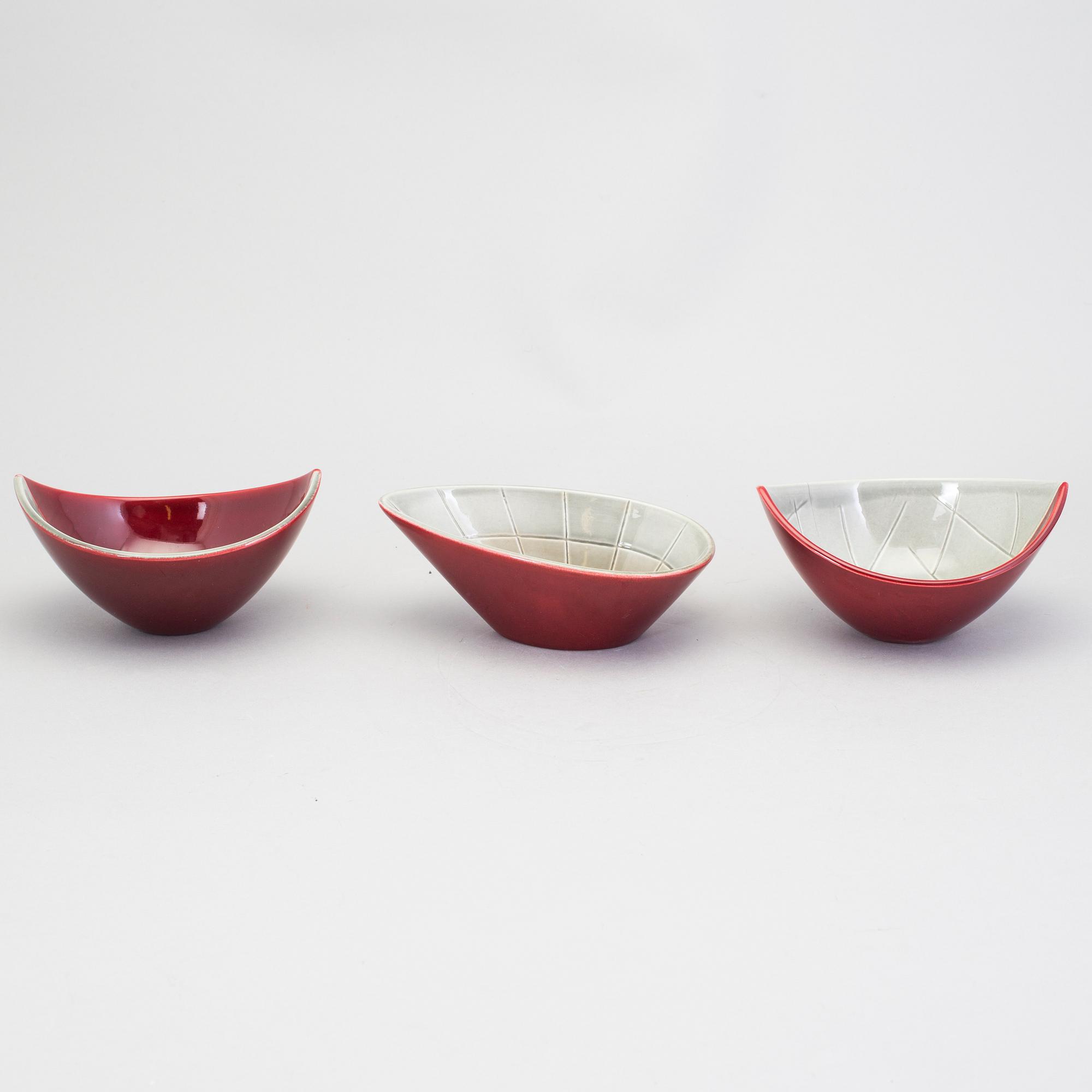 CARL-HARRY STÅLHANE, 8 skålar i flintgods, "California", Rörstrand, 1950-tal.