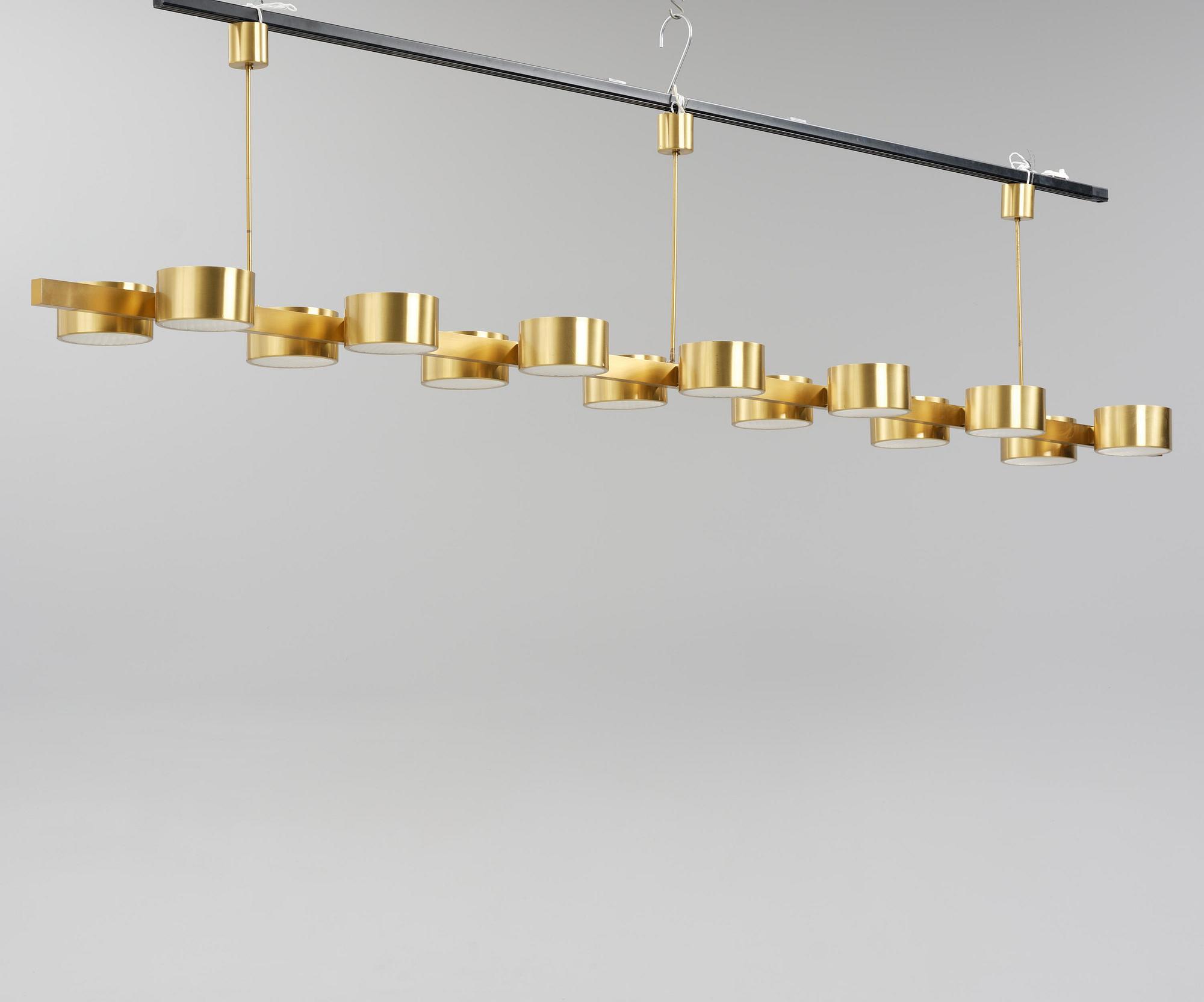 Hans-Agne Jakobsson, a monumental ceiling lamp model T 261/14, Hans-Agne Jakobsson AB, Markaryd, 1950s-60s.