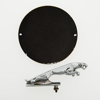 CAR MASCOT and ENAMEL SIGN, Jaguar.
