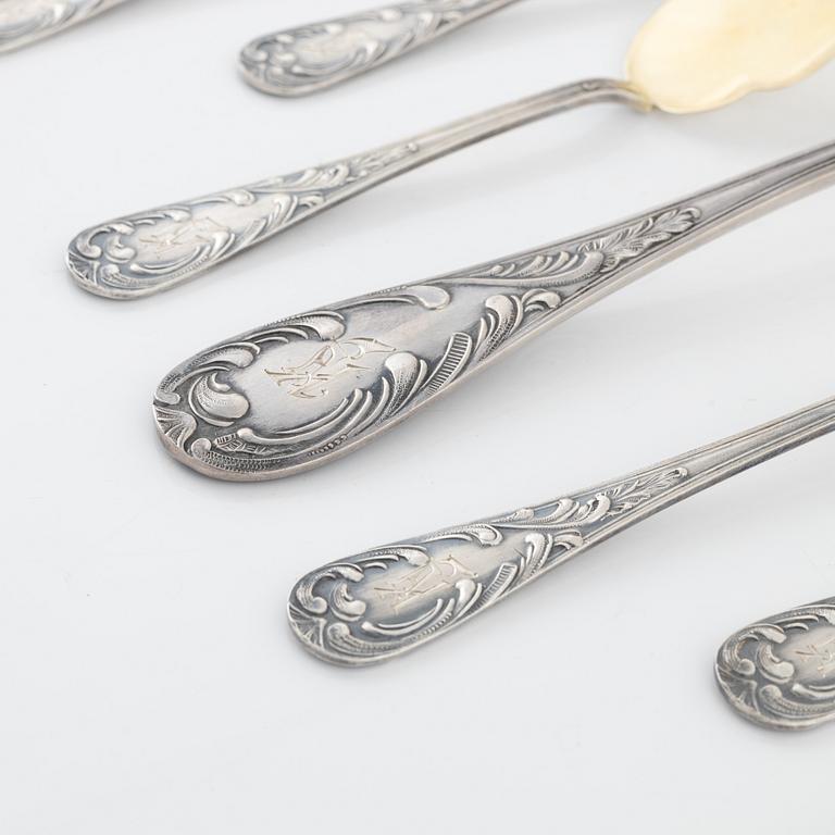 Joseph Rubin, 9 silver cutlery pieces, Tallinn, Estonia, 1922-1939.