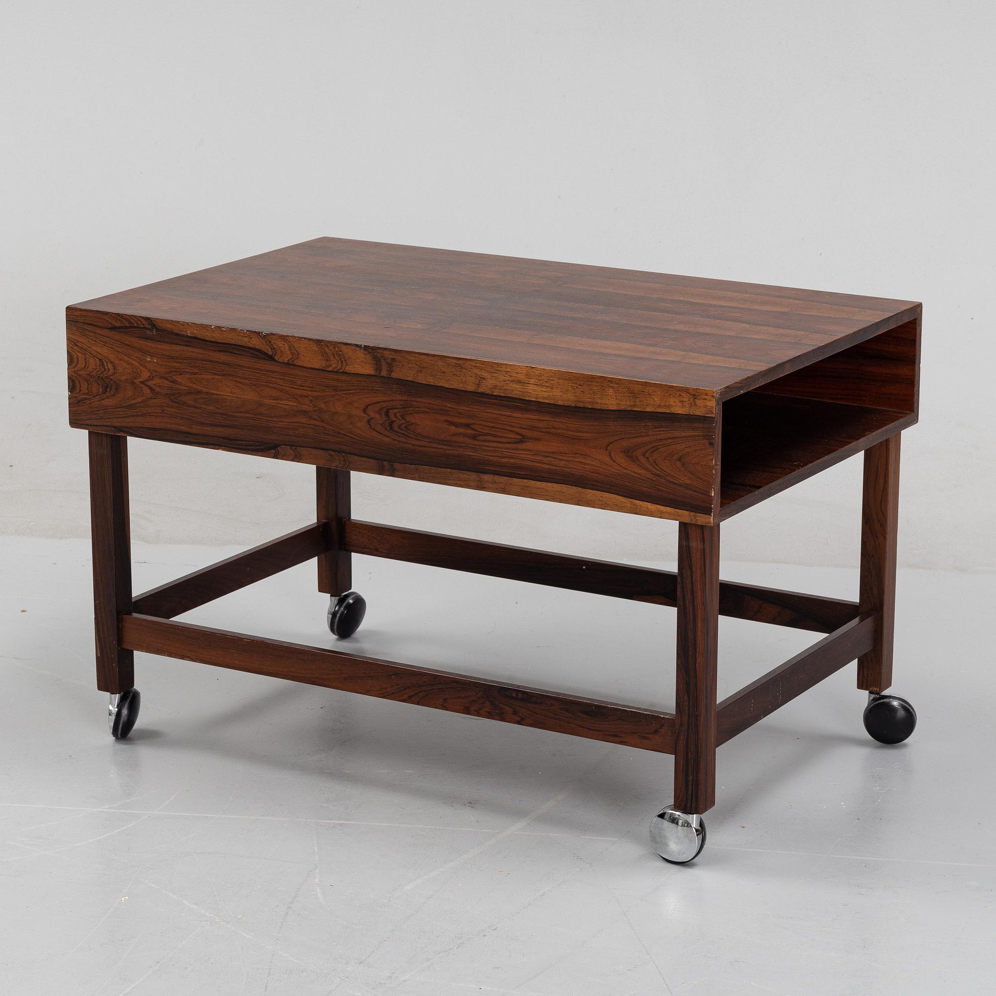 Torbjörn afdal, a rosewood serving trolley/coffee table, Bagn Möbelindustri, Norway, 1970's.