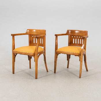 Armchairs, a pair from the Art Nouveau period, early 20th century.