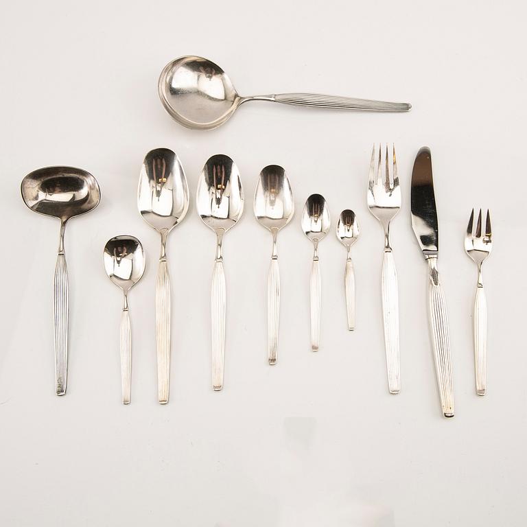 Henning Seidelin, cutlery set 78 pieces "Savoy" silver-plated for Frigast Denmark from the 1960s.
