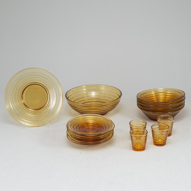 AINO AALTO, servisdelar, 15 st, glas, "Bölgeblick", Karhula, Finland, 1930-tal.