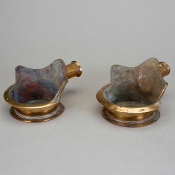 STRYKJÄRN, ett par mässing. Kina, 1700-/1800-tal.