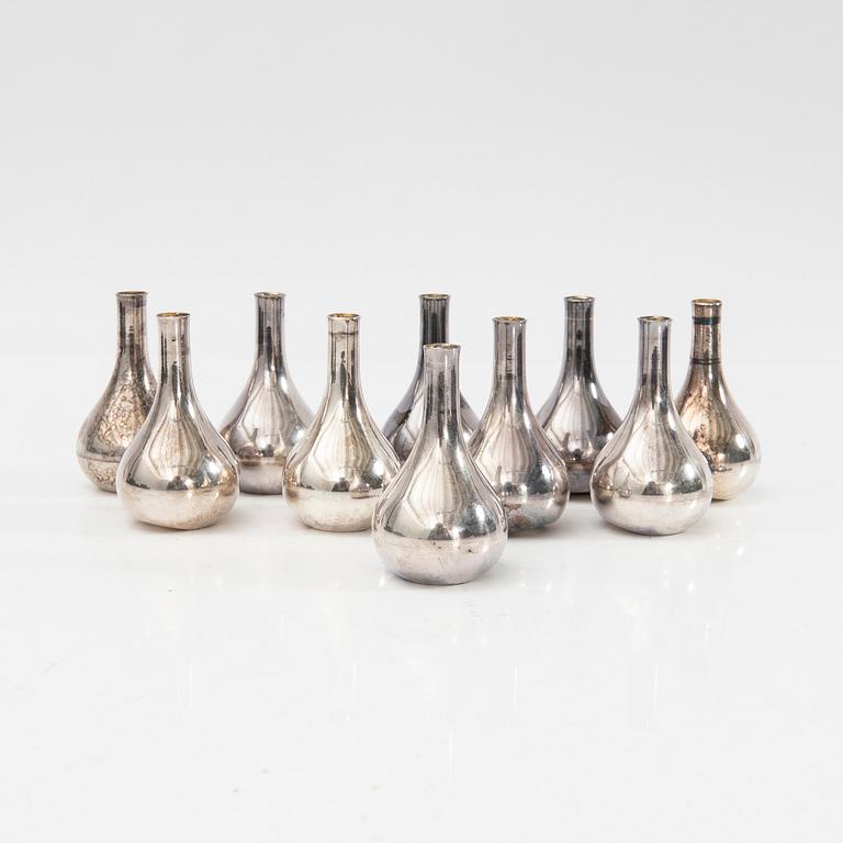 Jens Quistgaard, Candle holders, 10 pcs, Denmark, second half of the 20th century.