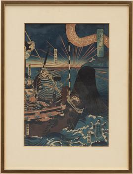 Utagawa Yoshikazu, 'Katō Kiyomasa'.
