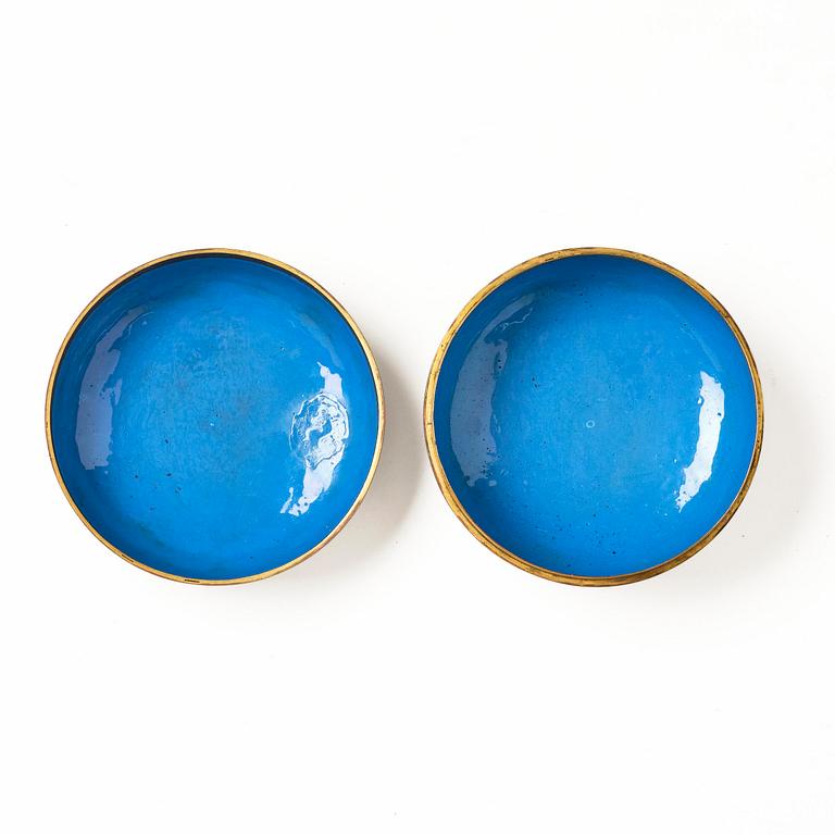 Ask med lock, cloisonné, Kina, 1900-tal.