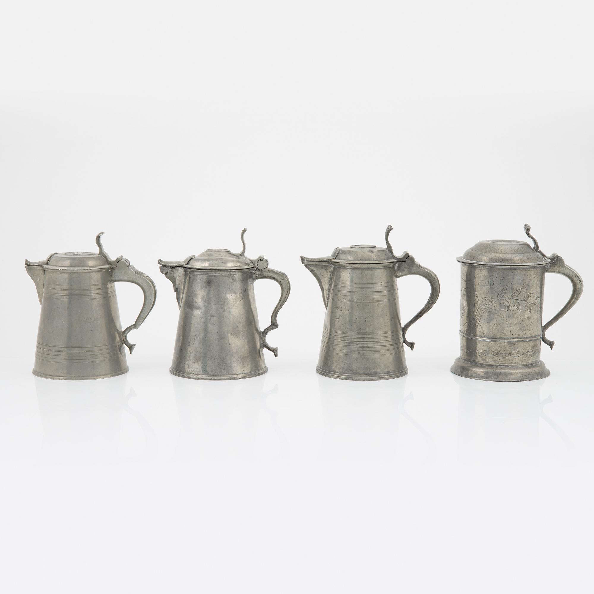 Stop, 4st, tenn, bla Per Fredrik Wigholm, Arboga 1845 eller 1847.