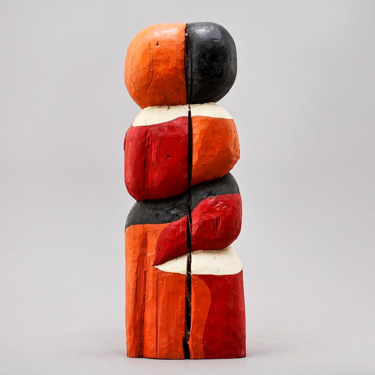 LARS DROUGGE, skulptur, trä, sign, dat -68.