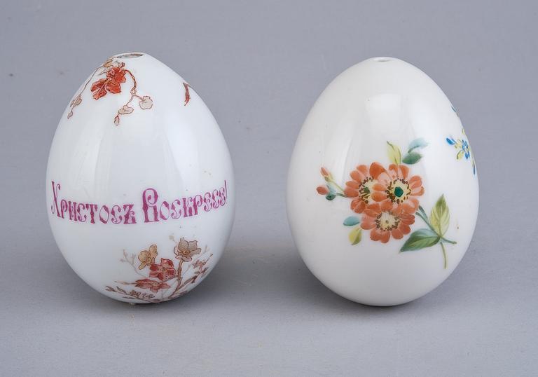 A PAIR OF EASTER EGGS.