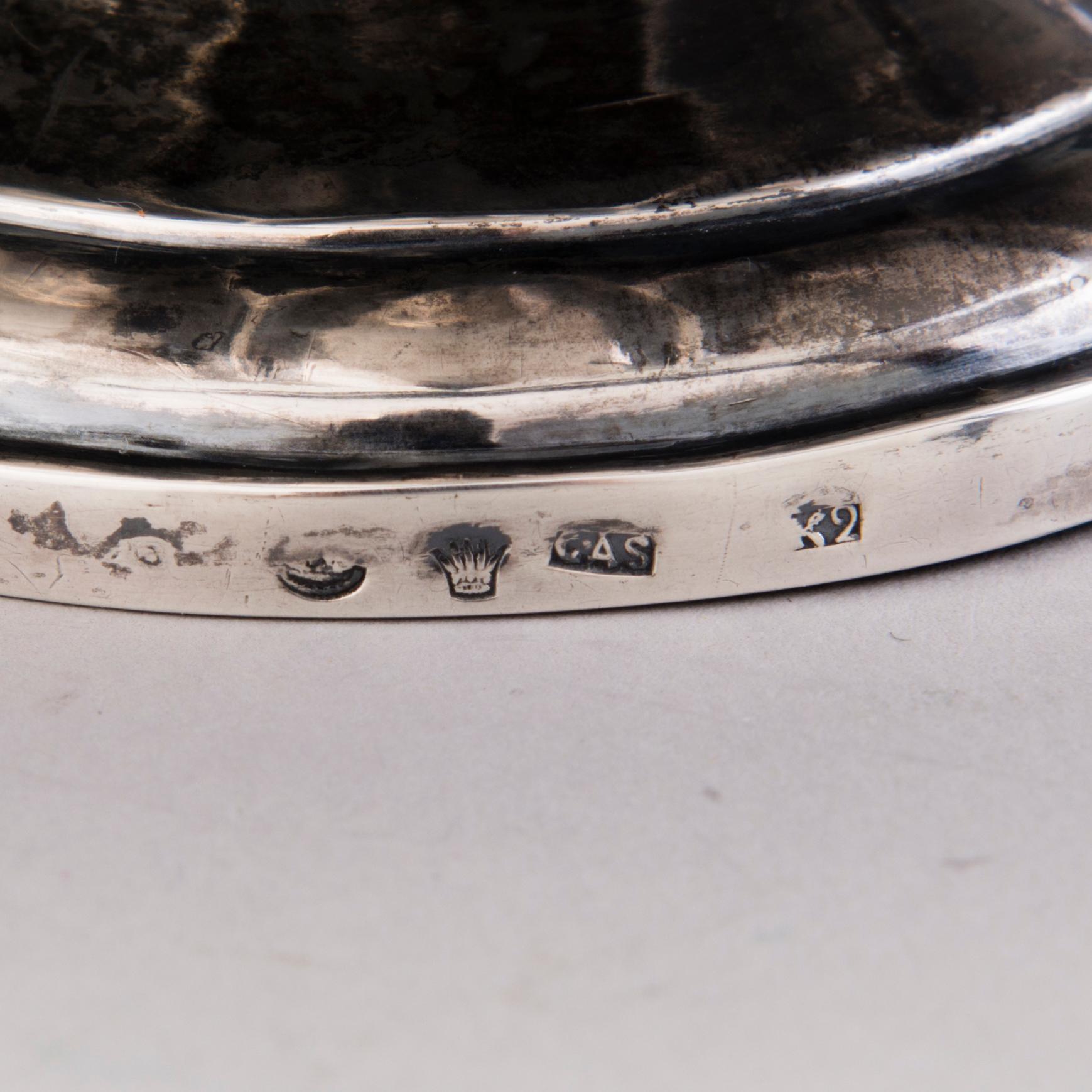 A silver bowl and a silver box, mark of Gustaf Adolf Strömbäck, Helsinki 1843 and Carl Fridolf Ekholm, Helsinki 1864.