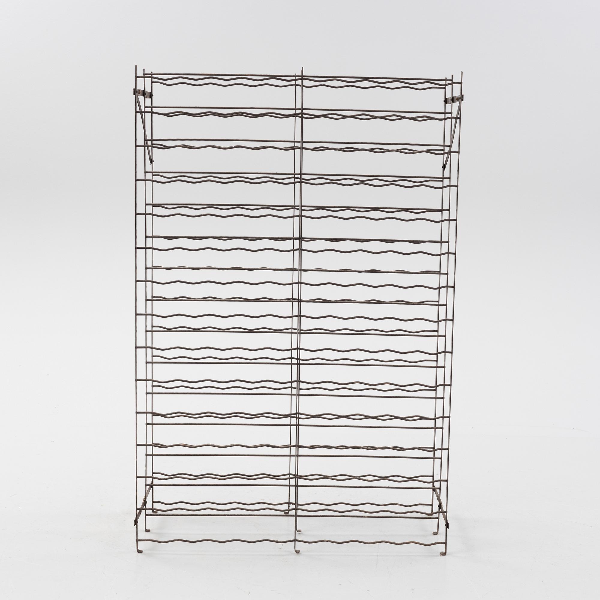 A Rigidex iron wine rack, France.