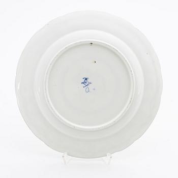 A porcelain plate (assiette unie), probably Sèvres, 1770's.