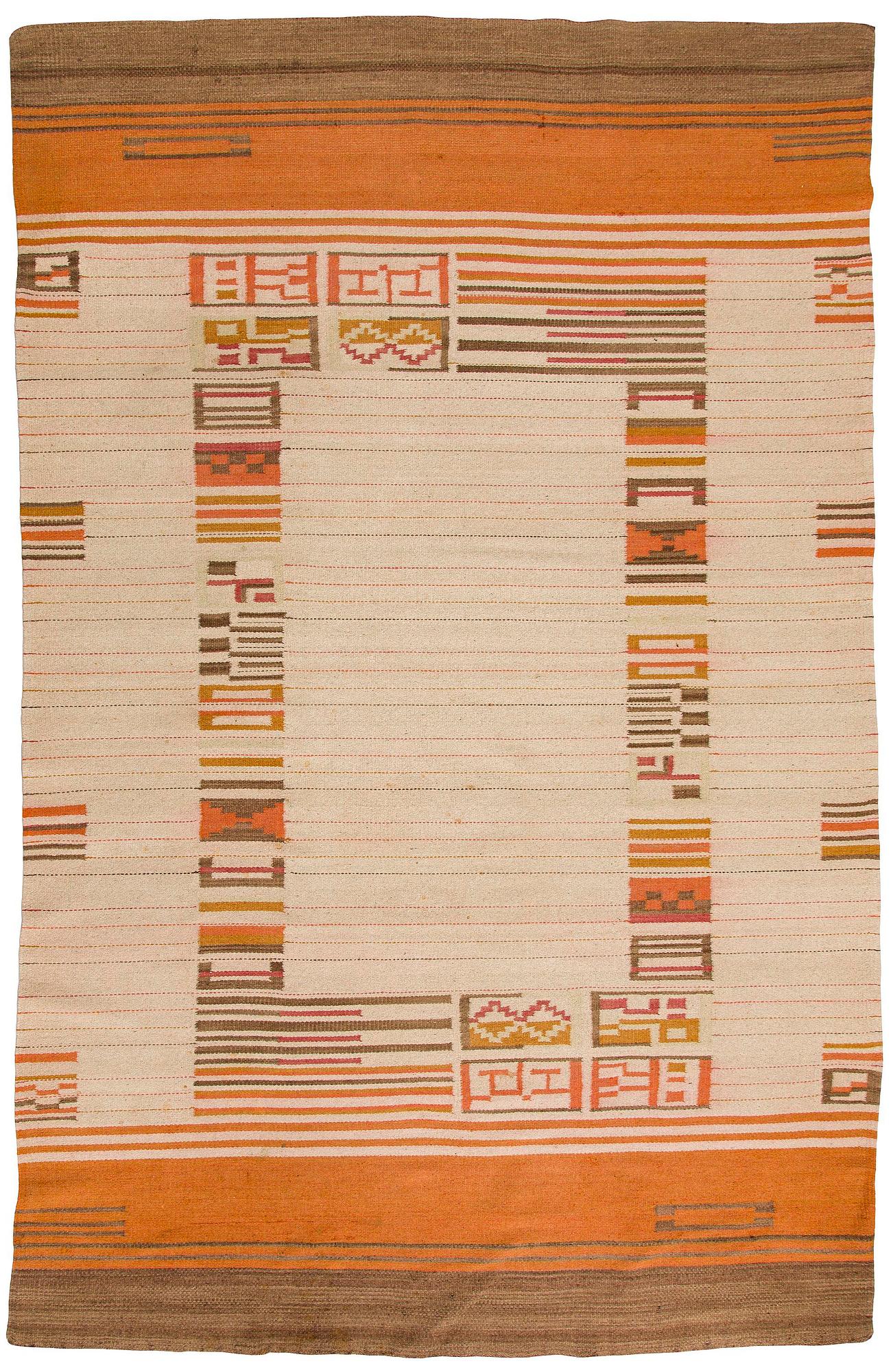 Impi Sotavalta, Karvalankamatto, Aaltosen Mattokutomo, Kiikka 1930-luku. Noin 290 x 190 cm.