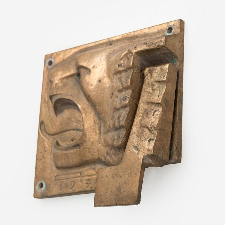 Armas Hutri, a door knocker, signed AH and dated 1970.