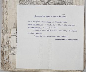 BIBEL, Danmark enligt uppgift 1598.
