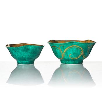 Wilhelm Kåge, outer casing, 2 pieces and bowls, 3 pieces, stoneware, Gustavsberg, most dated 1927-29.
