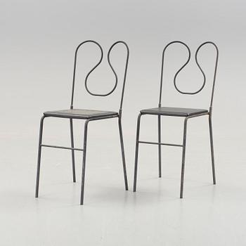 A PAIR OF JONAS BOHLIN "LIV" CHAIRS, Jonas Bohlin Design Stockholm. Labelled underneath the seat.