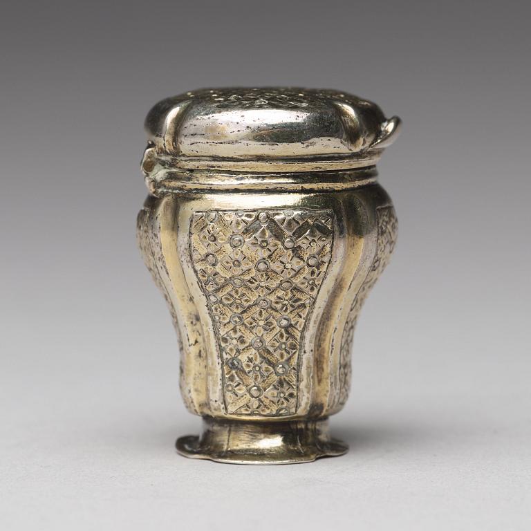 A Swedish 18th century silver-gilt snuff-box, unidentified marks, 1756.