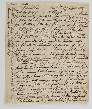 Carl Fredrik von Breda, LETTER, to Adam Afzelius, dated 1806.