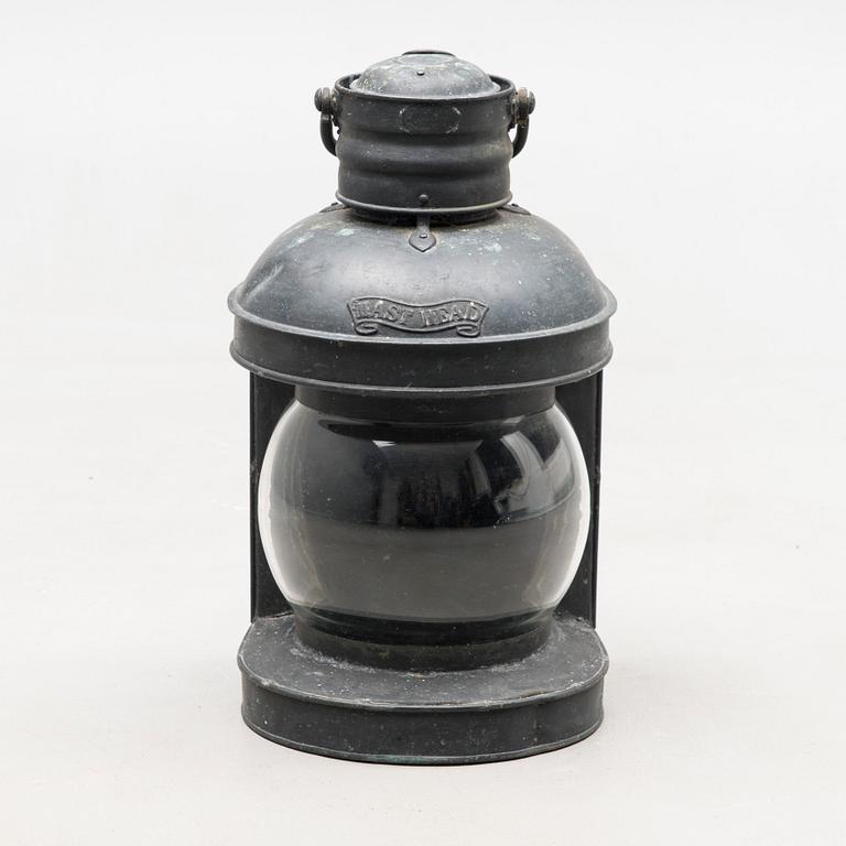 BÅTLYKTA, plåt och glas, Mast Head, Birmingham, England 1900-talets första hälft.