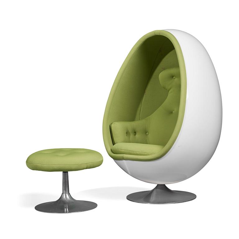Henrik Thor-Larsen, an 'Ovalia' easy chair and ottoman, Torlan AB, Sweden 1960-1970s.