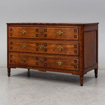 A mid european Louis XVI chest of drawers, ca 1800.