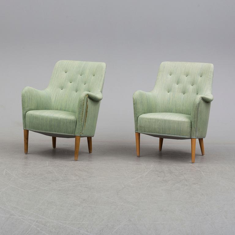 CARL MALMSTEN, a pair of "Samsas" armchairs,  O.H. Sjögren, Tranås.