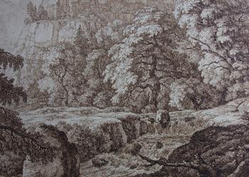 OKÄND KONSTNÄR, tusch, 1700/1800-tal.