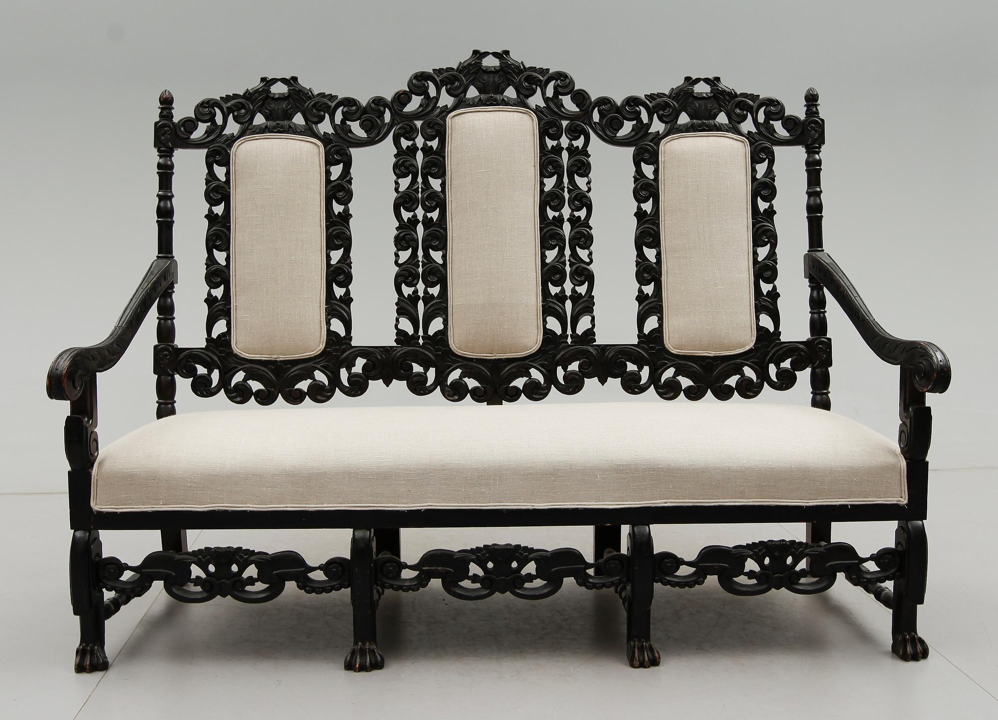 SOFFA, barockstil, 1800-talets andra hälft.
