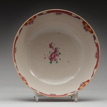 A famille rose 'European Subject' punch bowl, Qing dynasty, Qianlong (1736-95).