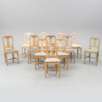 12 similar 19th century chairs.