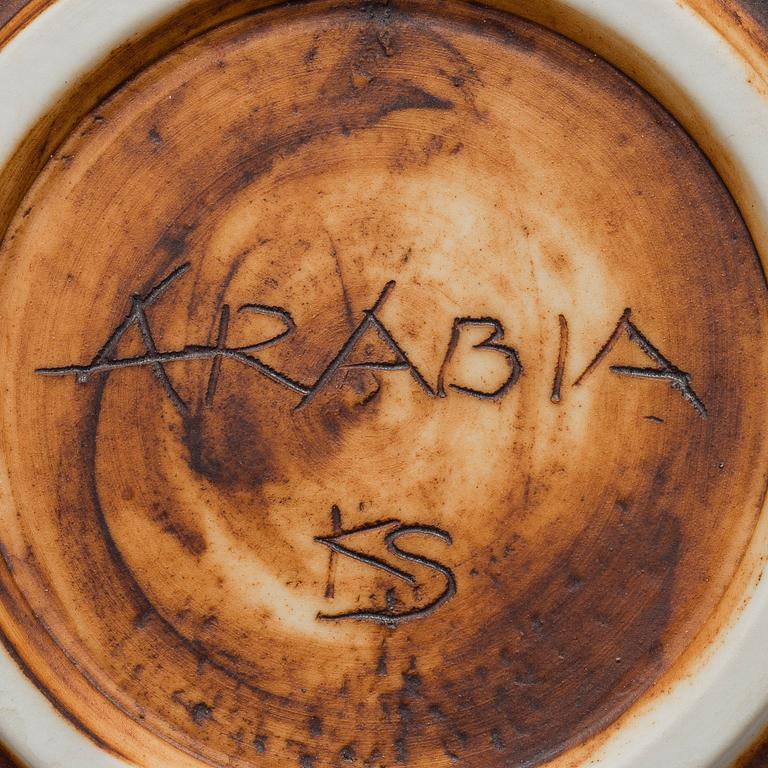 KYLLIKKI SALMENHAARA, KERAMIIKKAVATI. Sign. KS, Arabia. 1950-luku.