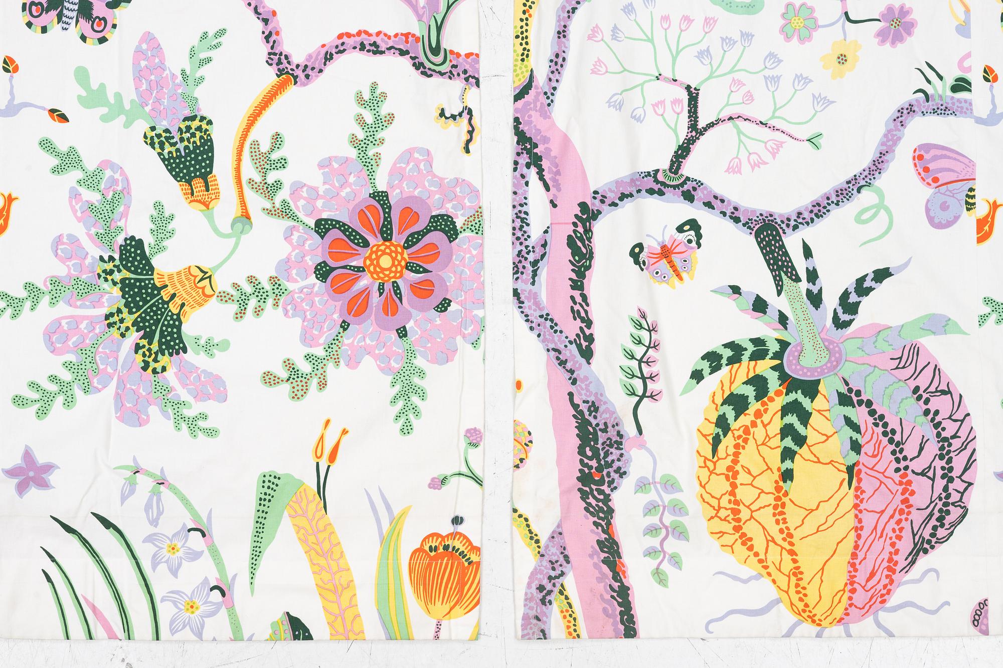 Josef Frank, Curtain panels, two pieces, cotton, in the “Hawaii” pattern, Firma Svenskt Tenn.