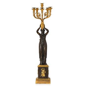 97. A large Empire six light candelabra, Paris, around 1810.