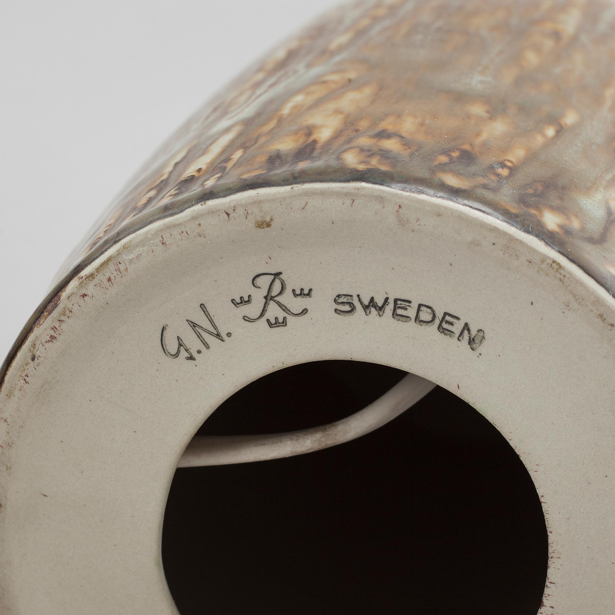 GUNNAR NYLUND, ett par snarlika bordslampor, stengods, Rörstrand, 1950/60-tal.