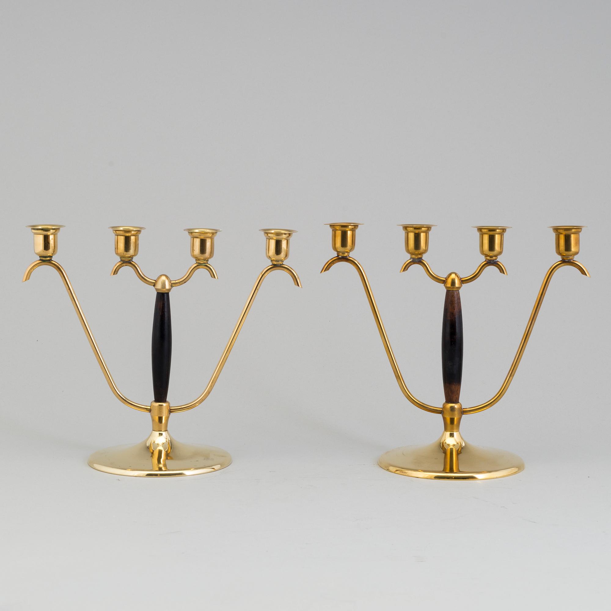 a pair of chandeliars by O. H. Lagerstedt, Eskilstuna, 1950's.