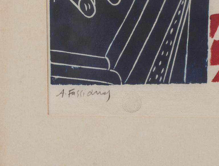 ALEXANDRE FASSIANOS, färglitografier 4 st, signerade o numrerade  6/80.